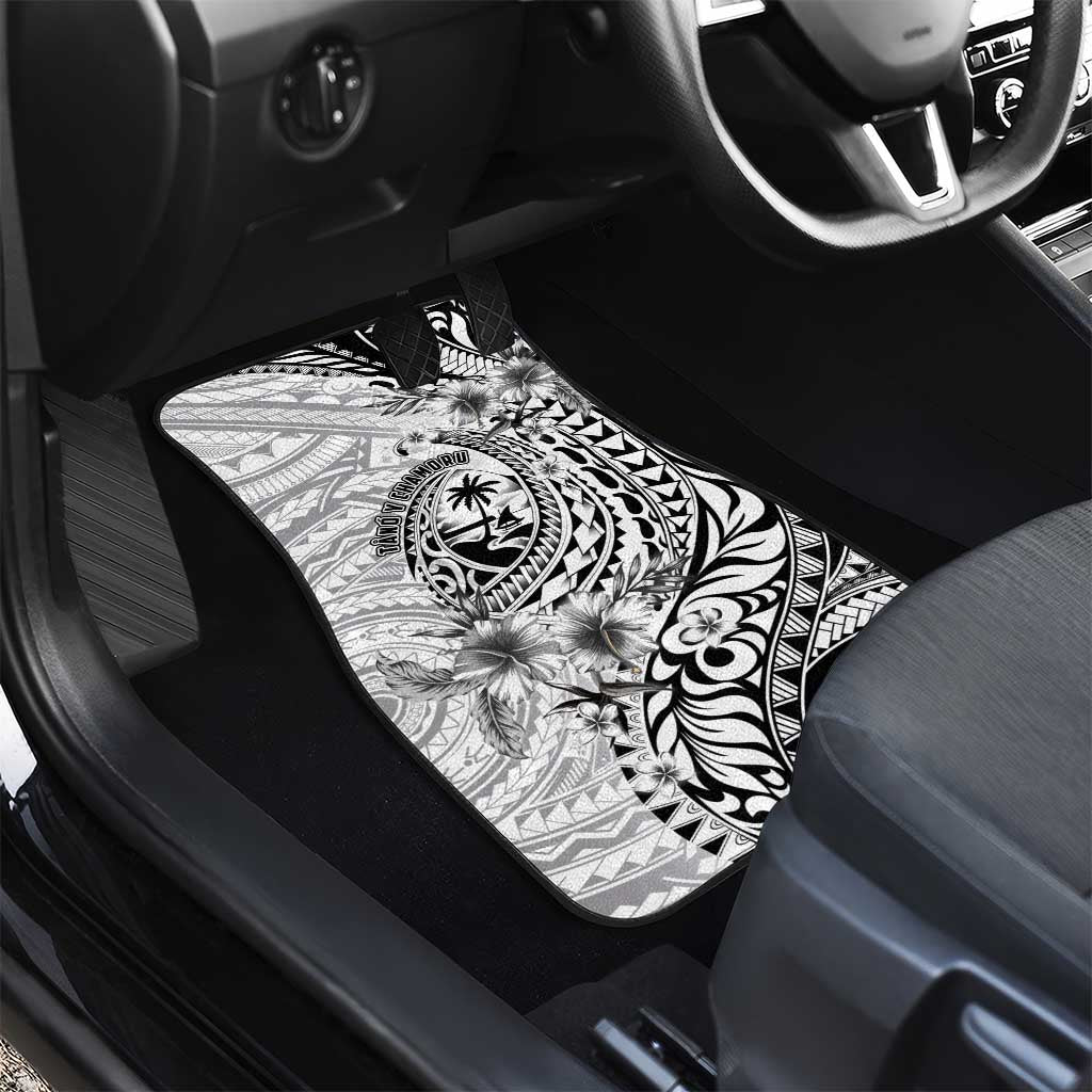 Guam-Land of the Chamorro Car Mats Polynesian Tattoo Style Hibiscus and Plumeria Art