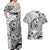Guam-Land of the Chamorro Couples Matching Off Shoulder Maxi Dress and Hawaiian Shirt Polynesian Tattoo Style Hibiscus and Plumeria Art