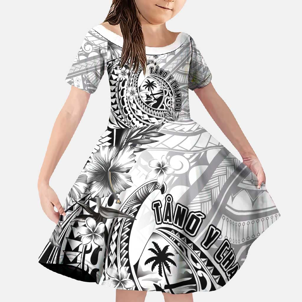 Guam-Land of the Chamorro Family Matching Off Shoulder Maxi Dress and Hawaiian Shirt Polynesian Tattoo Style Hibiscus and Plumeria Art