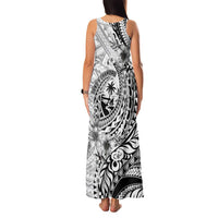 Guam-Land of the Chamorro Family Matching Tank Maxi Dress and Hawaiian Shirt Polynesian Tattoo Style Hibiscus and Plumeria Art