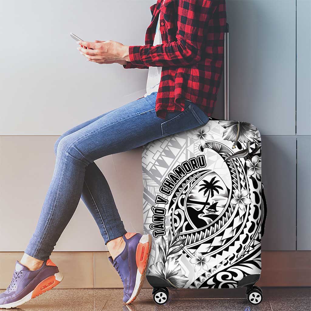 Guam-Land of the Chamorro Luggage Cover Polynesian Tattoo Style Hibiscus and Plumeria Art