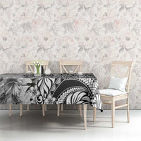 Guam-Land of the Chamorro Tablecloth Polynesian Tattoo Style Hibiscus and Plumeria Art