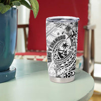 Guam-Land of the Chamorro Tumbler Cup Polynesian Tattoo Style Hibiscus and Plumeria Art