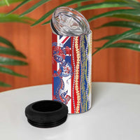 Hawaiian Sea Animals 4 in 1 Can Cooler Tumbler with Lei and Flag Style LT03 - Polynesian Pride