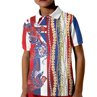 Hawaiian Sea Animals Kid Polo Shirt with Lei and Flag Style LT03 Kid Multicolor - Polynesian Pride