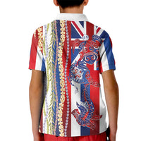 Hawaiian Sea Animals Kid Polo Shirt with Lei and Flag Style LT03 - Polynesian Pride
