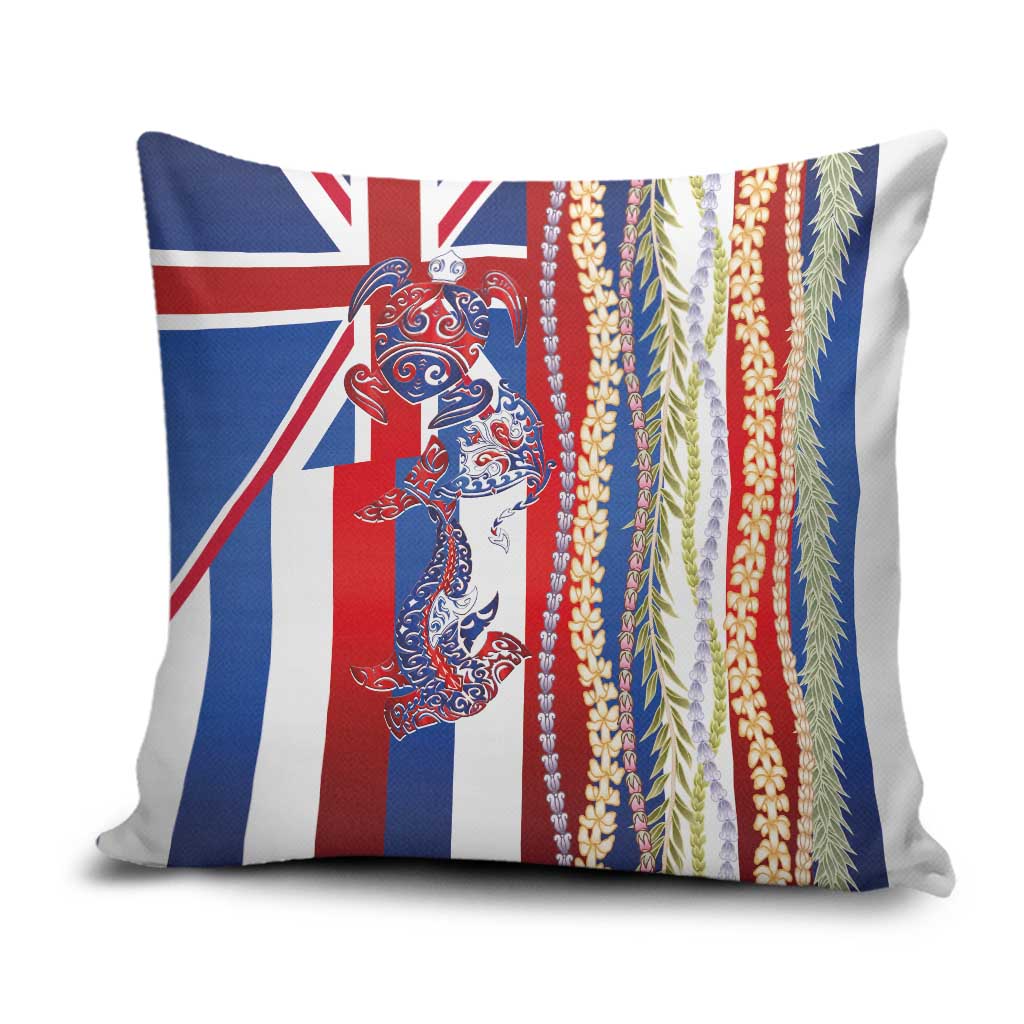Hawaiian Sea Animals Pillow Cover with Lei and Flag Style