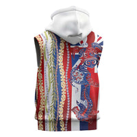 Hawaiian Sea Animals Sleeveless Zip Hoodie with Lei and Flag Style LT03 - Polynesian Pride