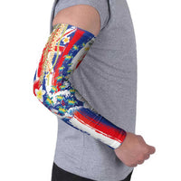 Hawaiian Sea Turtles and Plumeria Arm Sleeves with Lei and Flag Grunge Style