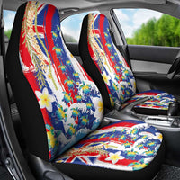Hawaiian Sea Turtles and Plumeria Car Seat Cover with Lei and Flag Grunge Style LT03 - Polynesian Pride