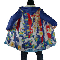Hawaiian Sea Turtles and Plumeria Cloak with Lei and Flag Grunge Style LT03 - Polynesian Pride