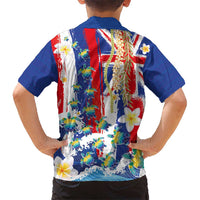 Hawaiian Sea Turtles and Plumeria Hawaiian Shirt with Lei and Flag Grunge Style LT03 - Polynesian Pride