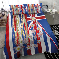 Hawaiian Polynesian Tribal Turtles Bedding Set with Lei and Flag Style