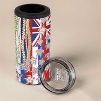 Hawaiian Polynesian Tribal Turtles 4 in 1 Can Cooler Tumbler with Lei and Flag Style