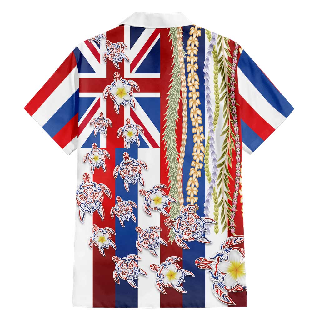Hawaiian Polynesian Tribal Turtles Hawaiian Shirt with Lei and Flag Style LT03 - Polynesian Pride