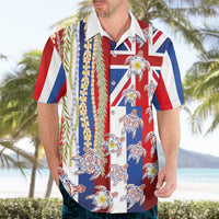 Hawaiian Polynesian Tribal Turtles Hawaiian Shirt with Lei and Flag Style LT03 - Polynesian Pride