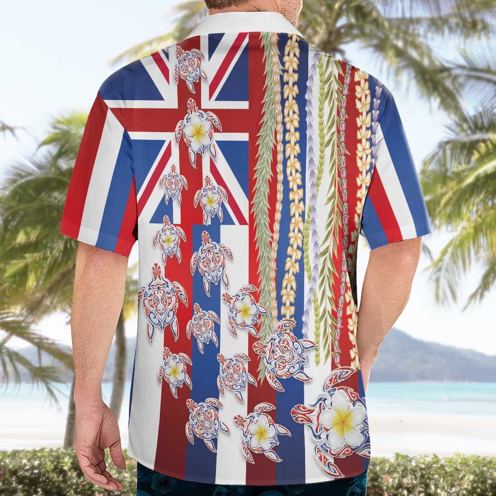 Hawaiian Polynesian Tribal Turtles Hawaiian Shirt with Lei and Flag Style LT03 - Polynesian Pride