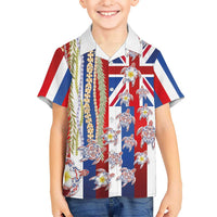 Hawaiian Polynesian Tribal Turtles Hawaiian Shirt with Lei and Flag Style LT03 - Polynesian Pride