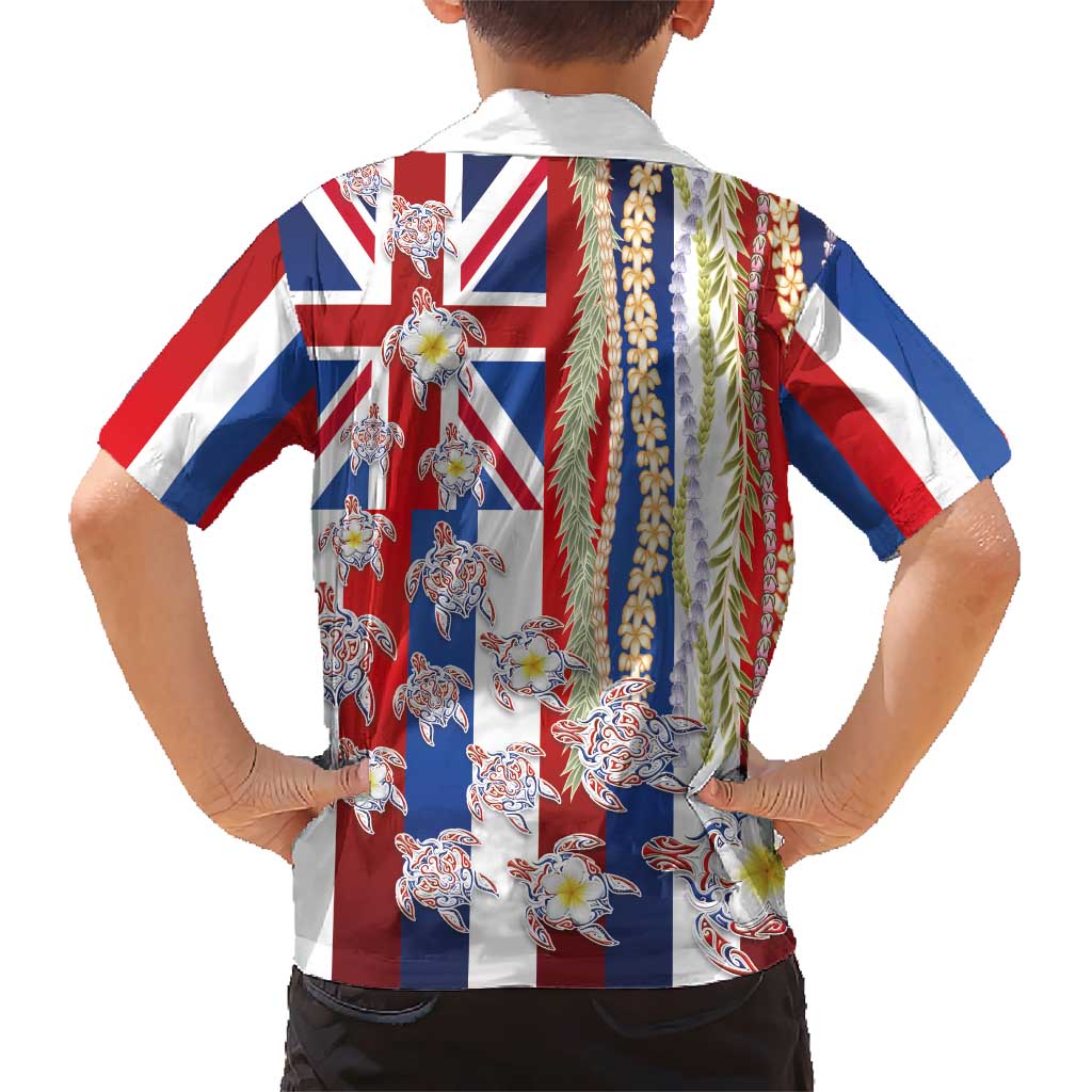 Hawaiian Polynesian Tribal Turtles Hawaiian Shirt with Lei and Flag Style LT03 - Polynesian Pride