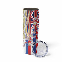 Hawaiian Polynesian Tribal Turtles Skinny Tumbler with Lei and Flag Style