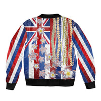 Hawaiian Polynesian Tribal Turtles Sleeve Zip Bomber Jacket with Lei and Flag Style LT03 - Polynesian Pride