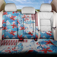 Hawaiian Tribal Manta Ray Back Car Seat Cover Kakau Tattoo and Flowers Surfing Waves Pattern Ocean Color LT03 One Size Multicolor - Polynesian Pride