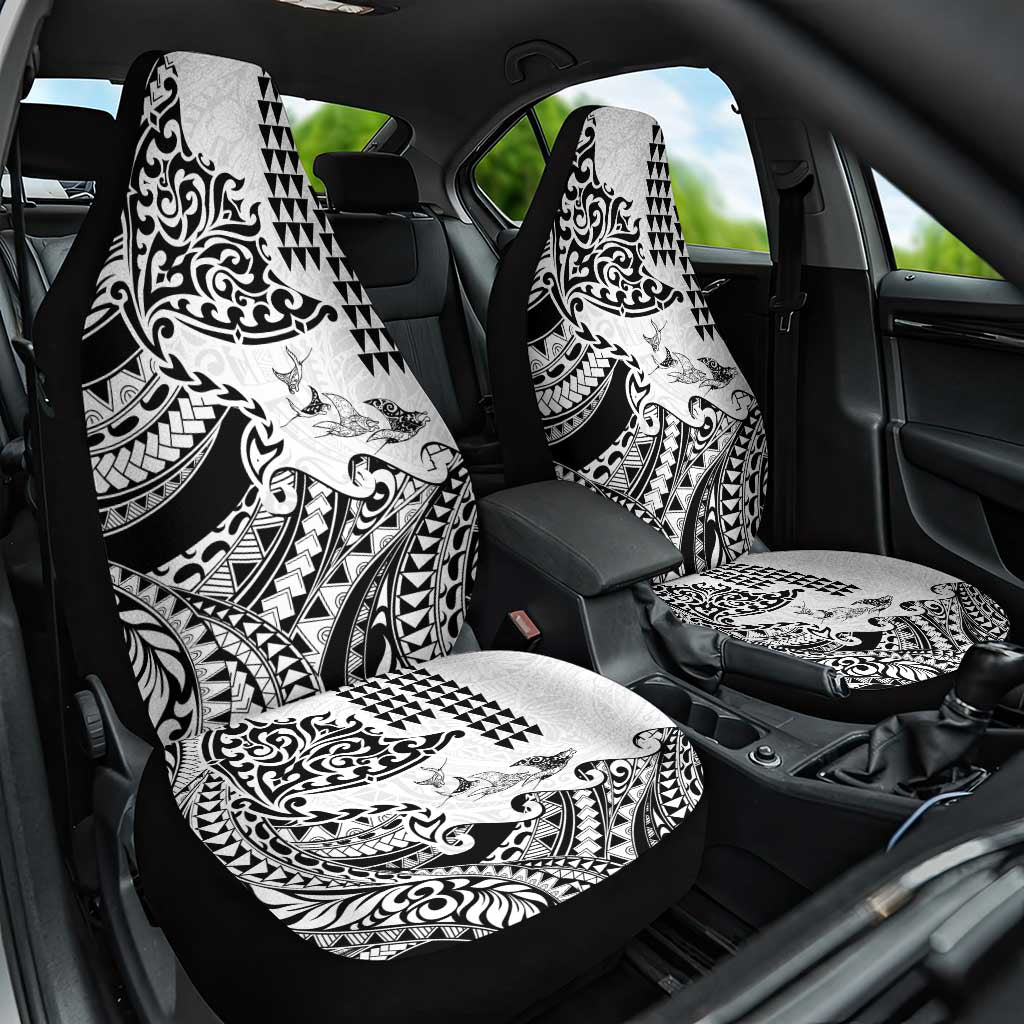 Hawaiian Tribal Manta Ray Car Seat Cover Kakau Tattoo and Polynesian Art Motif Pattern