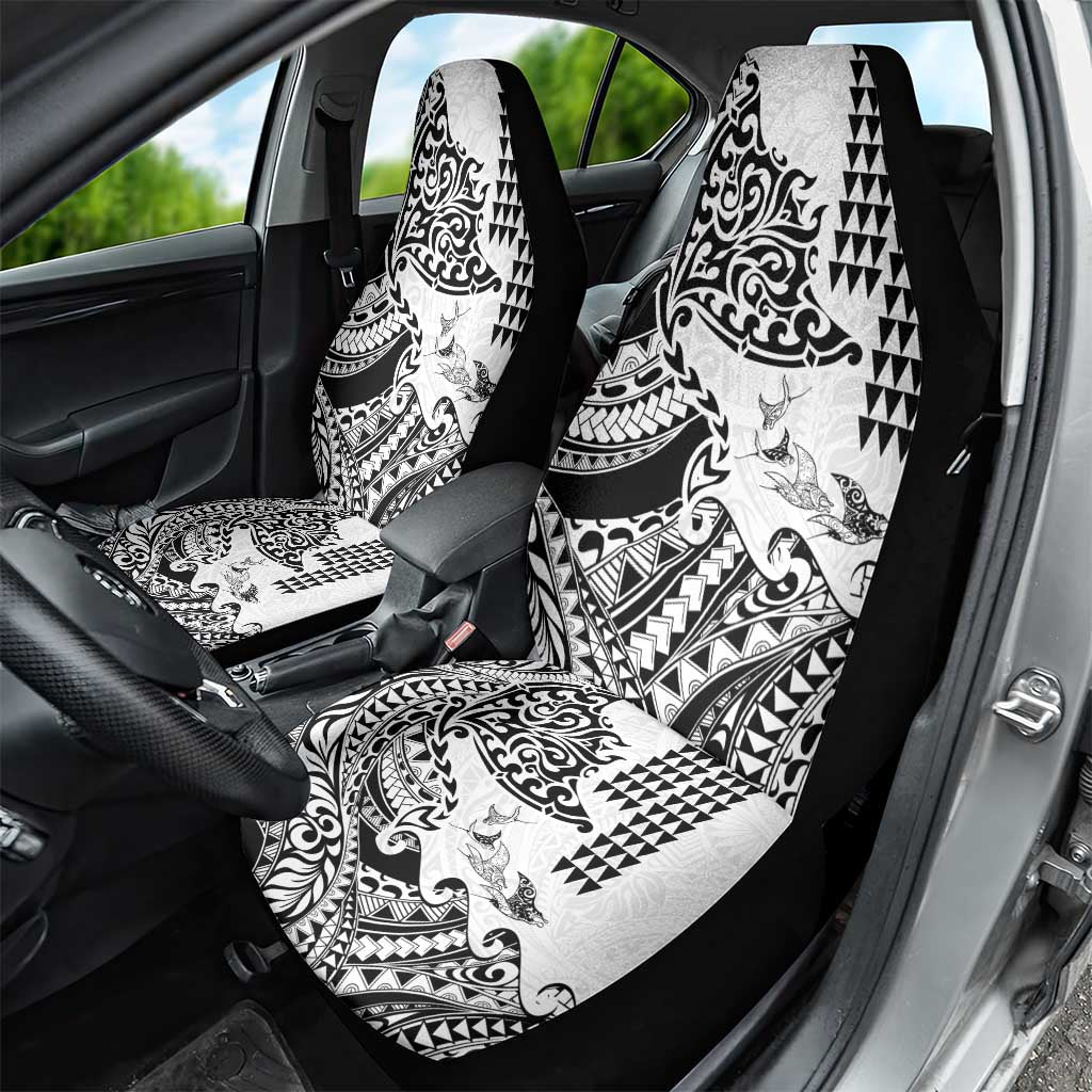 Hawaiian Tribal Manta Ray Car Seat Cover Kakau Tattoo and Polynesian Art Motif Pattern