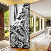 Hawaiian Tribal Manta Ray Door Cover Kakau Tattoo and Polynesian Art Motif Pattern