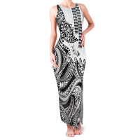 Hawaiian Tribal Manta Ray Family Matching Tank Maxi Dress and Hawaiian Shirt Kakau Tattoo and Polynesian Art Motif Pattern
