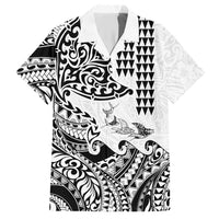 Hawaiian Tribal Manta Ray Hawaiian Shirt Kakau Tattoo and Polynesian Art Motif Pattern