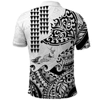 Hawaiian Tribal Manta Ray Polo Shirt Kakau Tattoo and Polynesian Art Motif Pattern LT03 - Polynesian Pride
