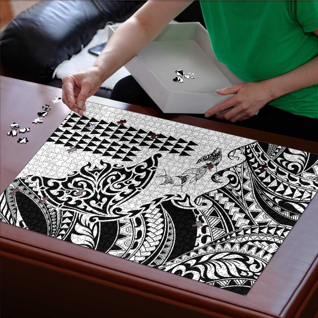 Hawaiian Tribal Manta Ray Puzzle Kakau Tattoo and Polynesian Art Motif Pattern