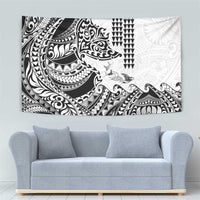 Hawaiian Tribal Manta Ray Tapestry Kakau Tattoo and Polynesian Art Motif Pattern