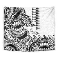Hawaiian Tribal Manta Ray Tapestry Kakau Tattoo and Polynesian Art Motif Pattern