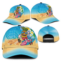 Hawaiian Funny Pineapple Surfing Classic Cap Beach with Tribal Kakau and Plumeria