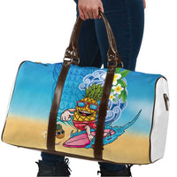 Hawaiian Funny Pineapple Surfing Travel Bag Beach with Tribal Kakau and Plumeria