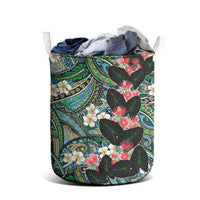 Hawaiian Taro Leaves and Ohia Lehua Laundry Basket Polynesian Tribal Art Tropical Plants Motifs Colorful LT03 - Polynesian Pride