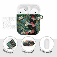 Hawaiian Taro Leaves and Ohia Lehua AirPods Case Polynesian Tribal Art Tropical Plants Motifs Colorful