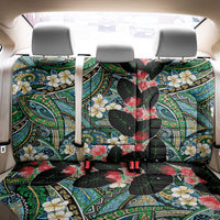 Hawaiian Taro Leaves and Ohia Lehua Back Car Seat Cover Polynesian Tribal Art Tropical Plants Motifs Colorful