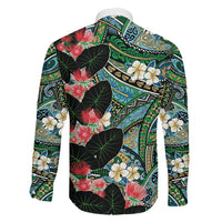 Hawaiian Taro Leaves and Ohia Lehua Family Matching Tank Maxi Dress and Hawaiian Shirt Polynesian Tribal Art Tropical Plants Motifs Colorful LT03 - Polynesian Pride