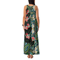 Hawaiian Taro Leaves and Ohia Lehua Family Matching Tank Maxi Dress and Hawaiian Shirt Polynesian Tribal Art Tropical Plants Motifs Colorful LT03 - Polynesian Pride