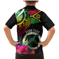 Vanuatu 44th Anniversary Family Matching Mermaid Dress and Hawaiian Shirt Boars Tusk Tugeta Yumi Selebretem Indipendens Dei