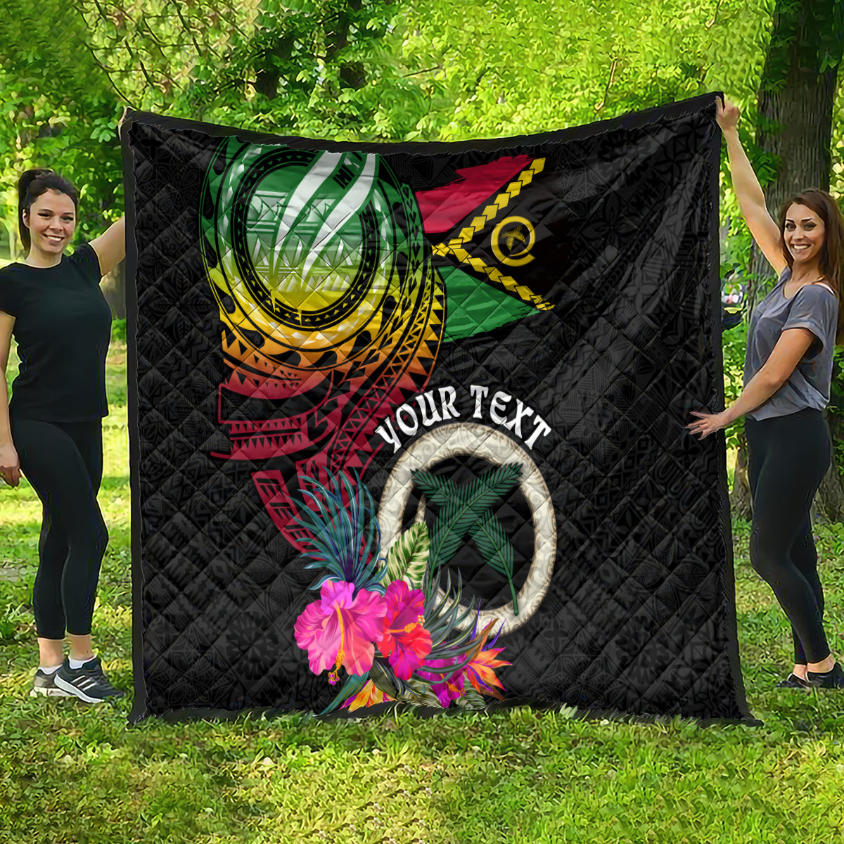 Personalised Vanuatu 44th Anniversary Quilt Boars Tusk Tugeta Yumi Selebretem Indipendens Dei LT03 - Polynesian Pride