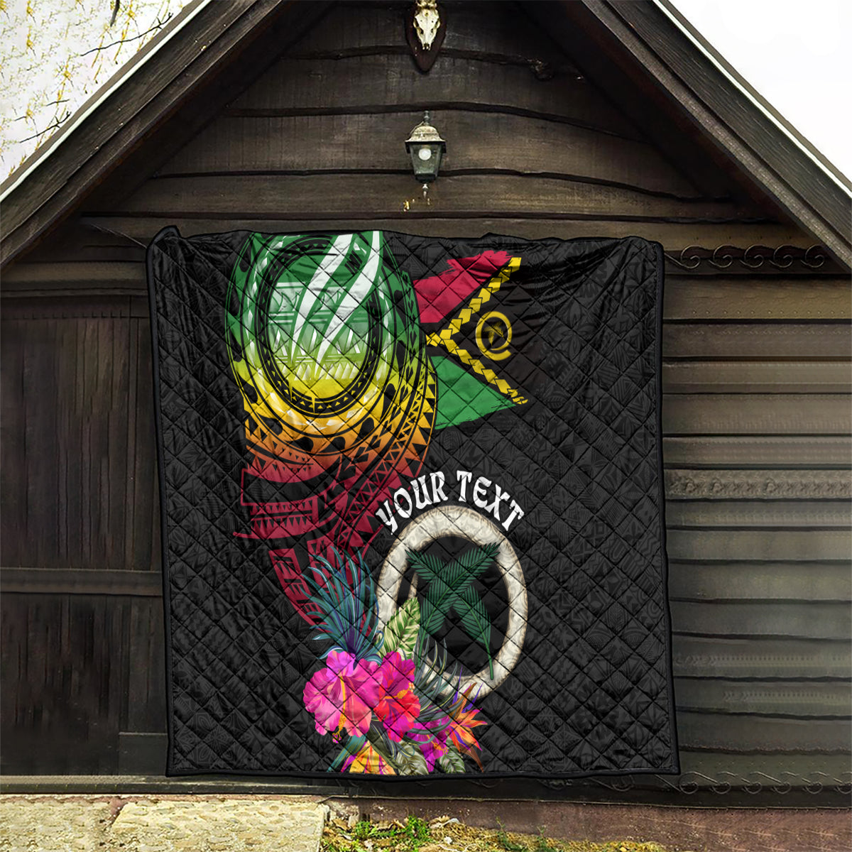 Personalised Vanuatu 44th Anniversary Quilt Boars Tusk Tugeta Yumi Selebretem Indipendens Dei LT03 - Polynesian Pride