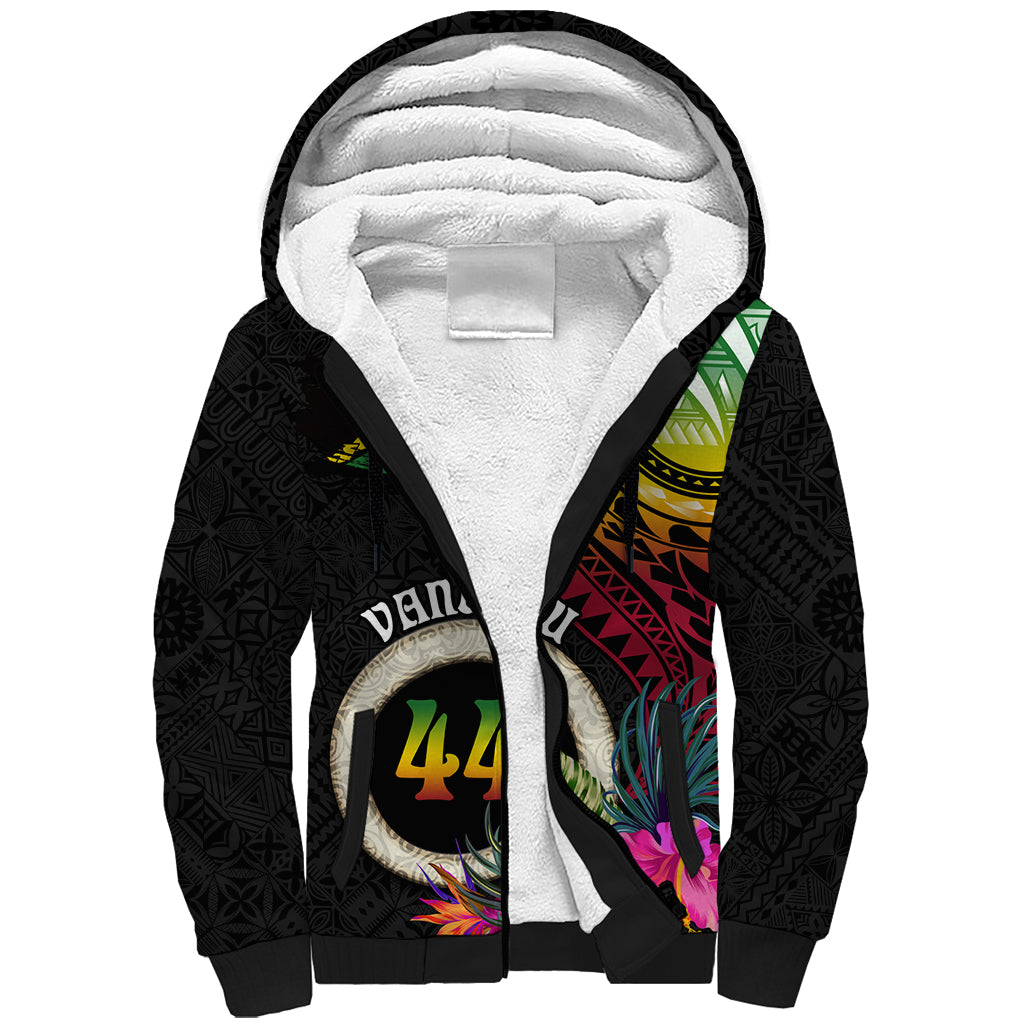 Vanuatu 44th Anniversary Sherpa Hoodie Boars Tusk Tugeta Yumi Selebretem Indipendens Dei