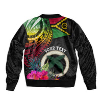 Vanuatu 44th Anniversary Sleeve Zip Bomber Jacket Boars Tusk Tugeta Yumi Selebretem Indipendens Dei