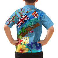 Fiji Day Family Matching Tank Maxi Dress and Hawaiian Shirt Tagimoucia Flower and Melanesia Pattern