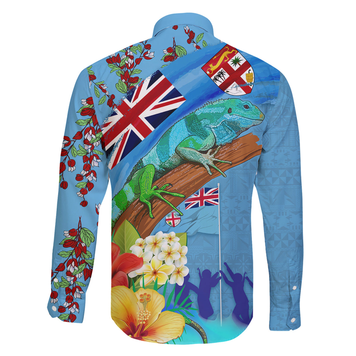 Fiji Day Family Matching Tank Maxi Dress and Hawaiian Shirt Tagimoucia Flower and Melanesia Pattern