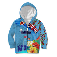 Fiji Day Kid Hoodie Tagimoucia Flower and Melanesia Pattern